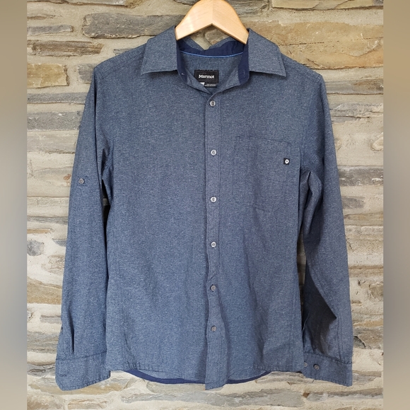 Marmot Blue Button Up Shirt Small - Picture 1 of 6